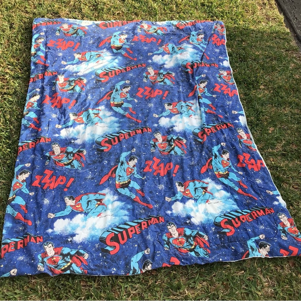 Vintage Dc Comics Superman 1978 Twin Comforter Set-preowned